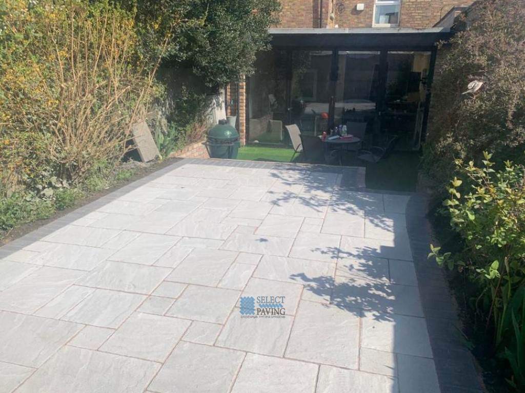 Belvedere Slabbed Patio with Brick Borderline in Drumcondra, Dublin