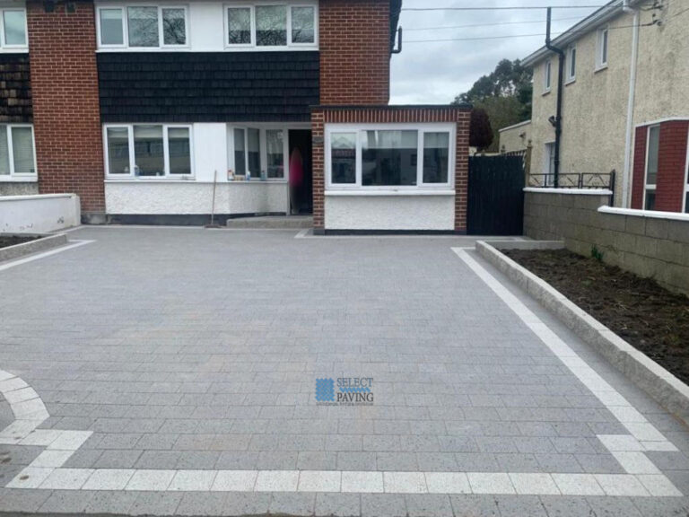 Driveway with Grey and Silver Granite Corrib Blocks in Santry, Dublin