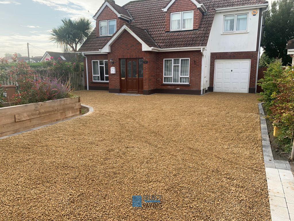 Gravel Driveway with Brick Borderlines in Donabate, Dublin