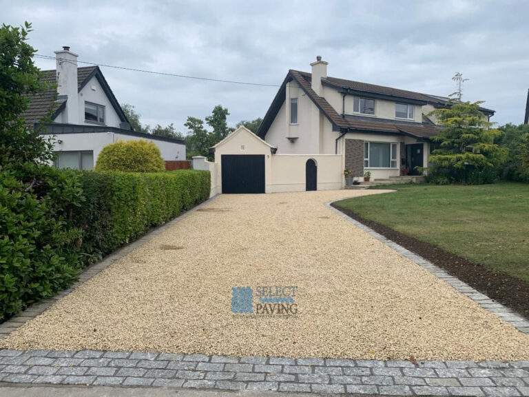 Gravel Driveway with Granite Cobbles for Apron in Sutton, Dublin