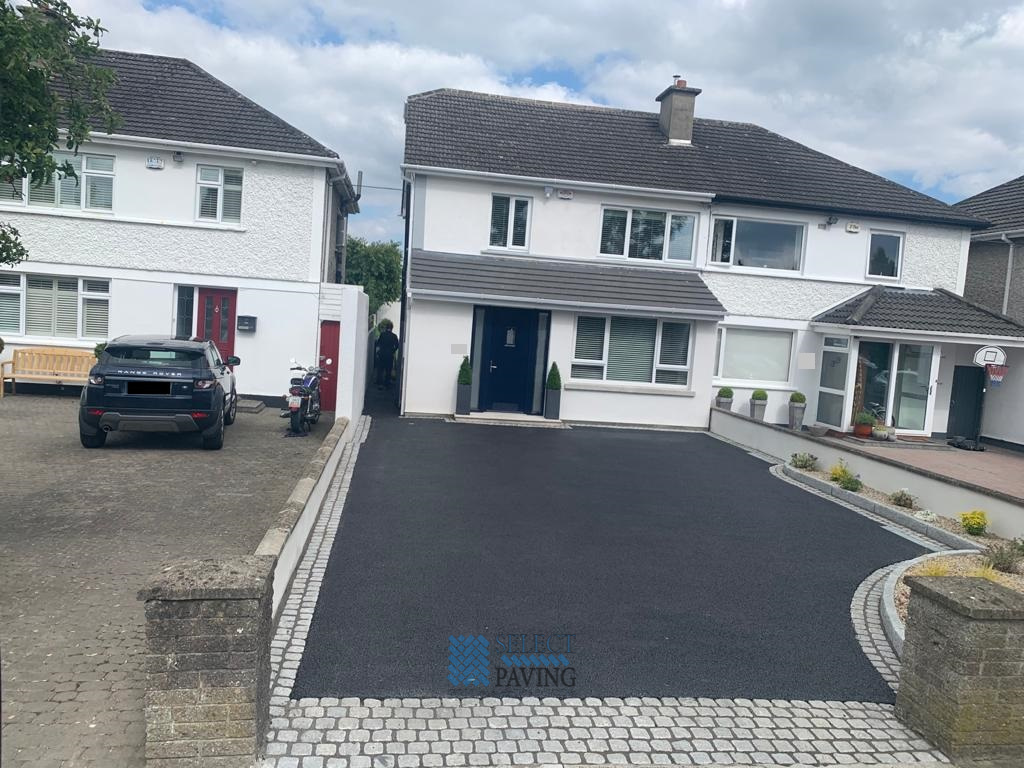 Tarmac Driveway with Cobbled Apron and Granite Step in Lucan, Co. Dublin