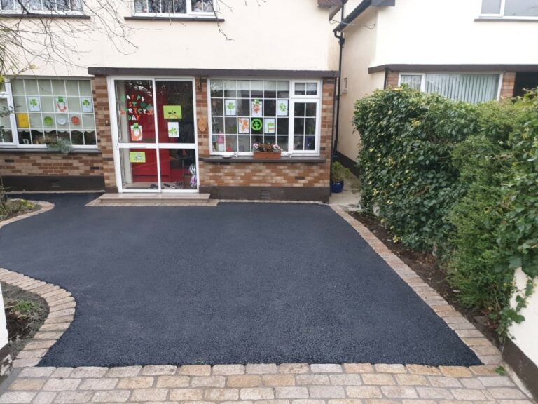 Asphalt Driveway with Buff Granite Cobbles in Dundrum, Dublin
