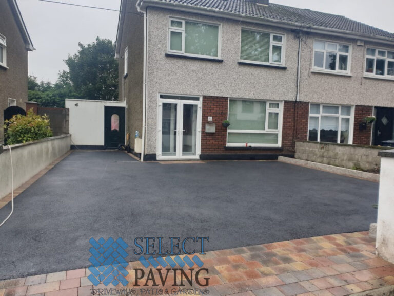 Asphalt Driveway with Paved Footpath and Roll-out Turf in Swords, Dublin