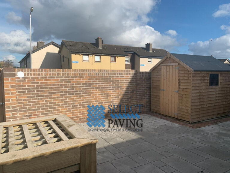 Belvedere Slab Patio with Brick Walls in Dublin