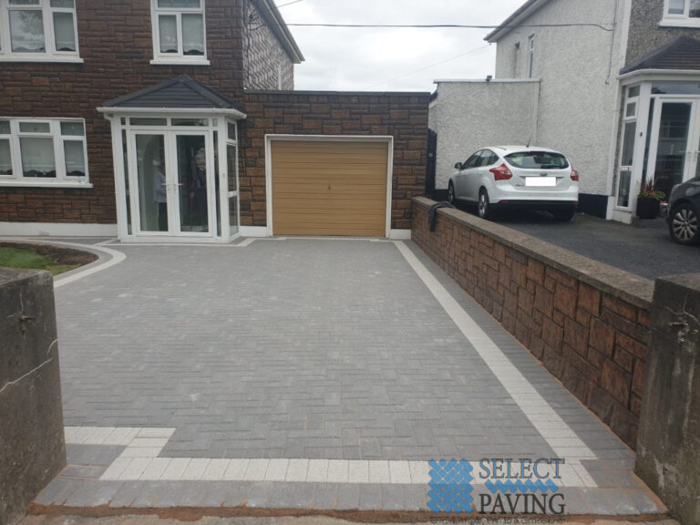 Black and Silver Brick Paving Driveway in Blanchardstown, Dublin