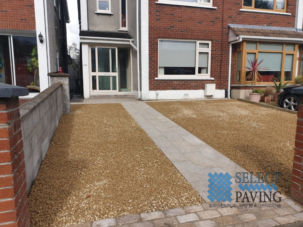 Gravel Driveway with Granite Path and Cobbled Apron in Whitehall, Dublin