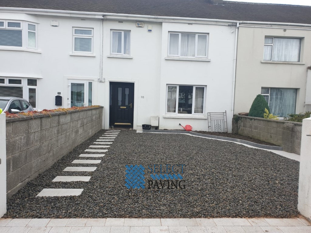 Gravel Driveway with Granite Stepping Stones in Whitehall, Dublin