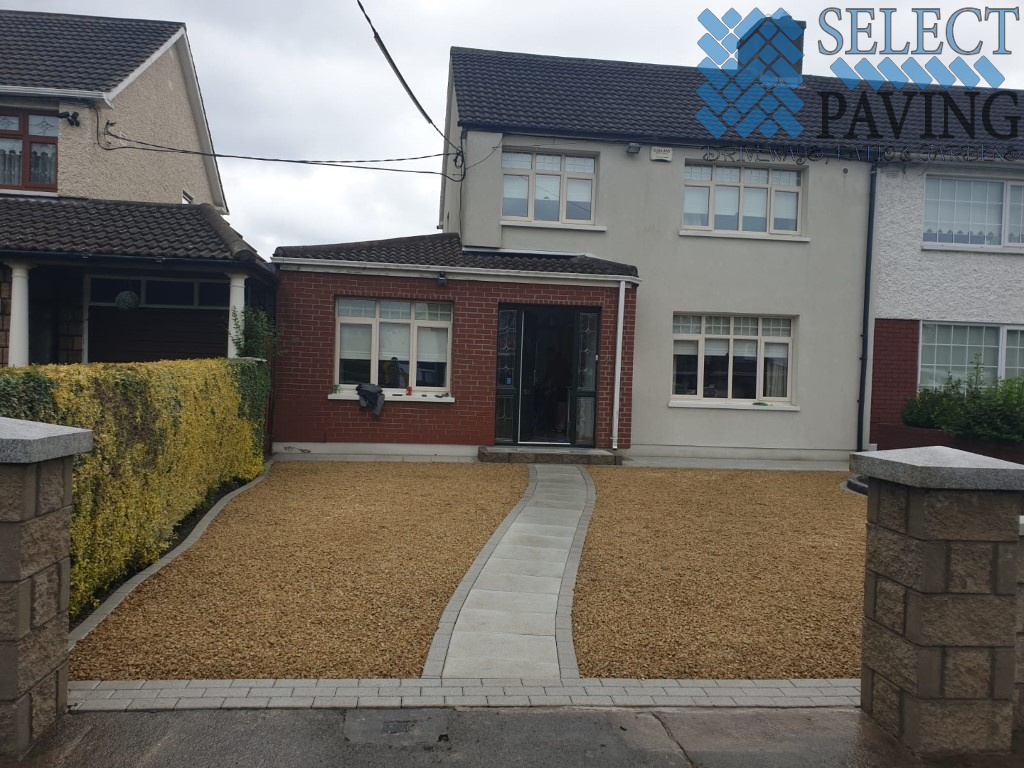 Gravel Driveway with New Pillars in Artane, Dublin