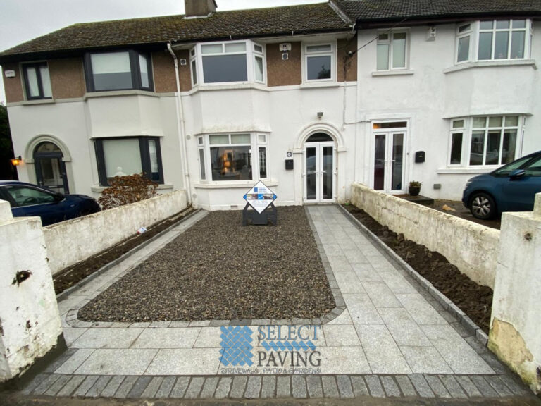 Graveled Driveway with Flagstone Pathway and Apron in Dublin