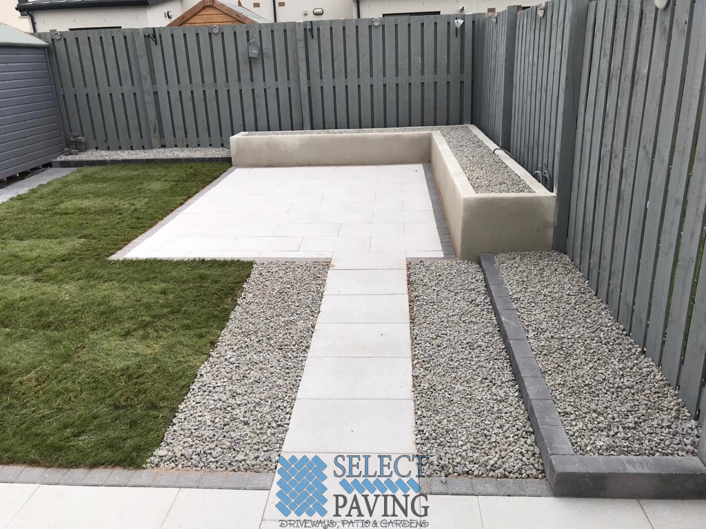 Patio with Boxed Flower-Beds and Roll-Out Grass in Lucan, Dublin