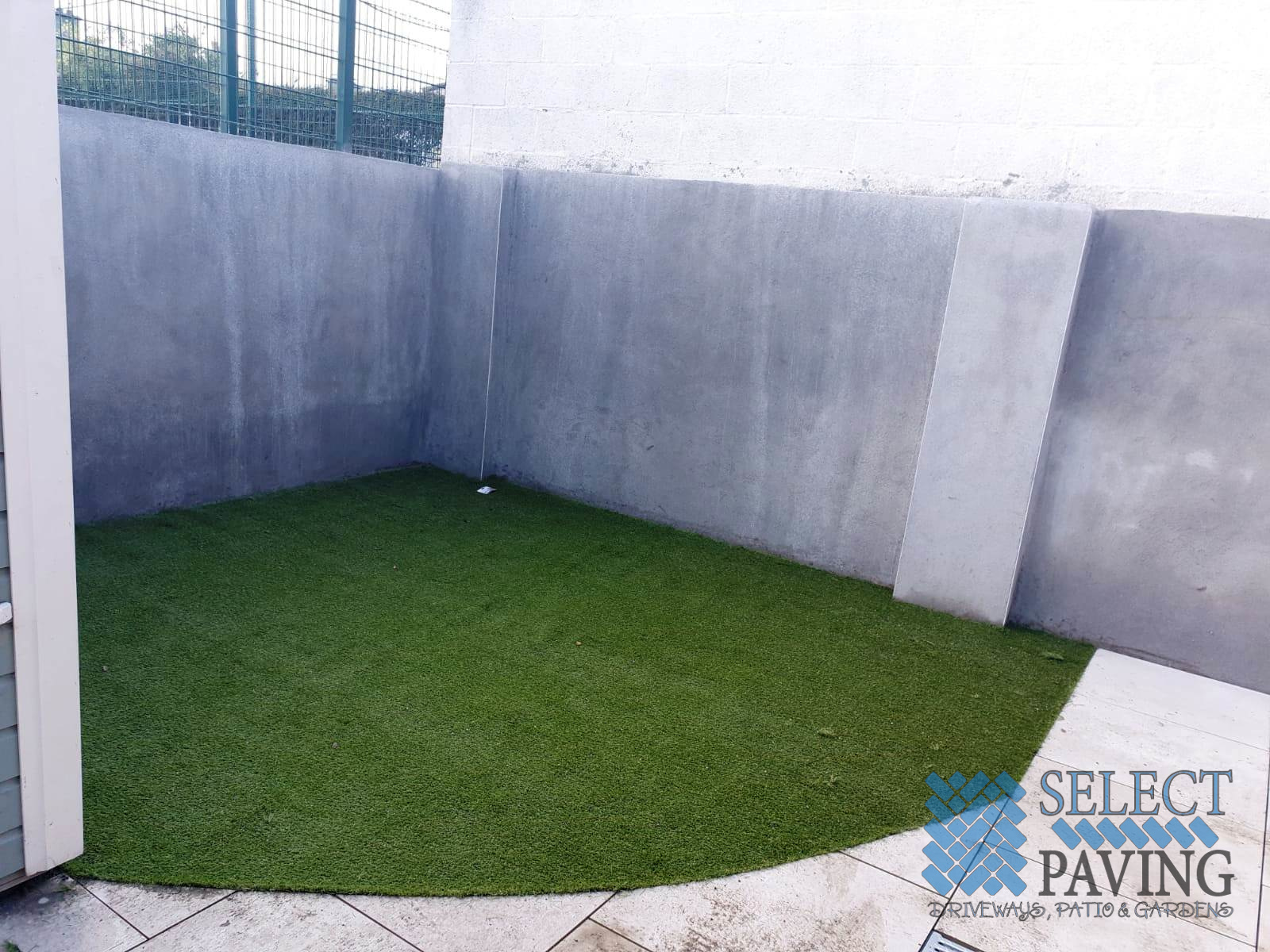 Patio with Porcelain Tiles and Artificial Grass in East Wall, Dublin